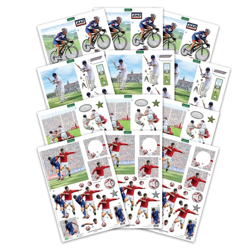 Katy Sue 'Sports' Die-Cut Decoupage for Card Making & Crafts