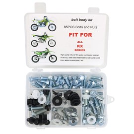 Xitomer 85 PCS Body Plastic Frame Fender Bolts Kit Fit for KX60/KX65/KX80/KX85 Fit for KX125/KX250/KX500, ATV Plastic Bodywork Bolts Kit