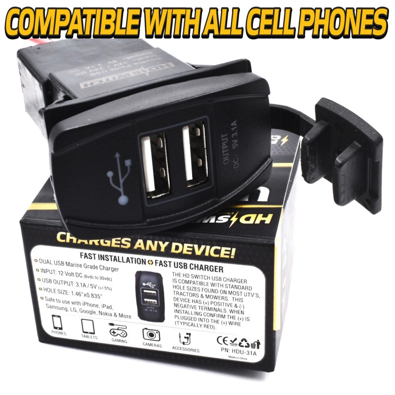 HD Switch USB Charger Kit Fits ALL John Deere Gator