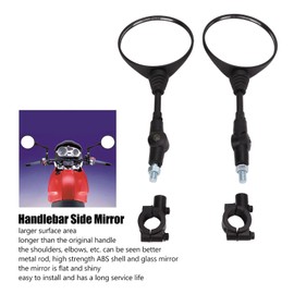 Aramox Moto Espejo Trasero, 22mm Moto Manillar Espejos Retrovisores Reemplazo de Reflectores Redondos