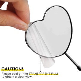 Miuffue Lovely Lash Mirror, Heart Shaped Detachable Stainless Steel Eyelash Mirror, 2.2inch Lash Mirror for Eyelash Extensions, Lash Extension Supplies and Tool for Lash Techs, Black