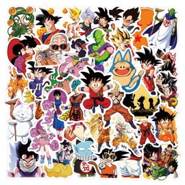 Anime Stickers for Kids, 50pcs Popular Classic Anime Stickers for Kids, Cartoon Children's Dragonball Sticker for Water Bottle,Laptop,Waterproof Vinyl Decals for Teens Girls Boys