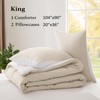 Beyond King Size Fluffy Beige/White Comforter Set - Lightweight King