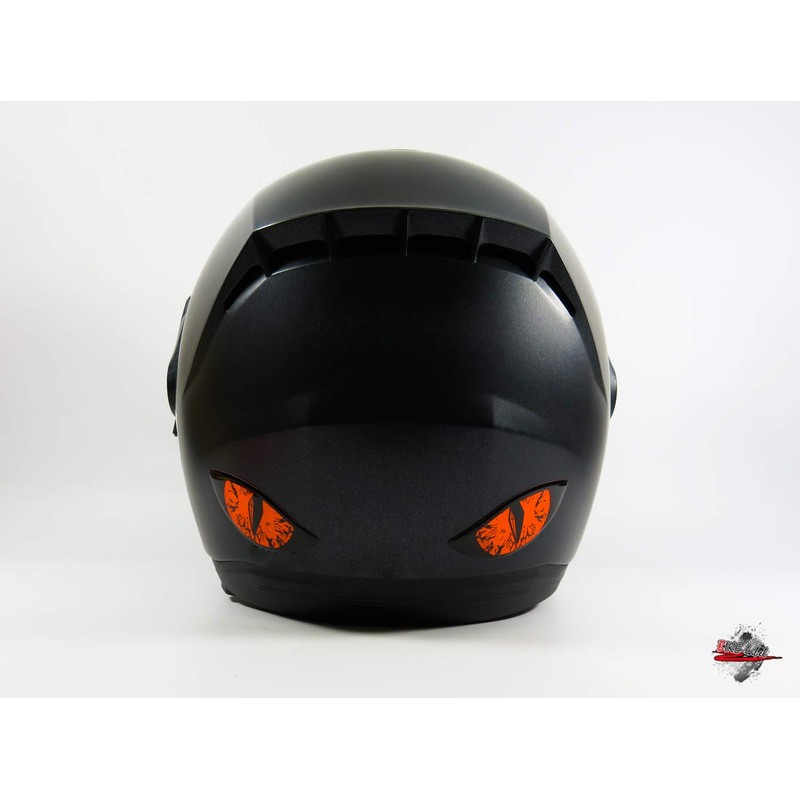 BIKE-label Sticker 3D Evil Eyes Car Motorcycle Helmet Neon Orange