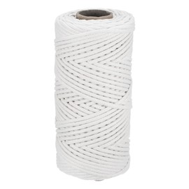 Rebower Macrame Cord 4mm x 109 Yard, Natural Cotton Macrame Rope Twisted Macrame Yarn [for Plant Hangers Wall Hanging Crafts Knitting] - White / 100M