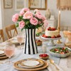 SIDUCAL Elegant Black and White Striped Ceramic Vase – Modern