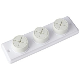 Merriway BH05865 Rubber Push In Triple Towel Cloth Holder Screw Fix - White