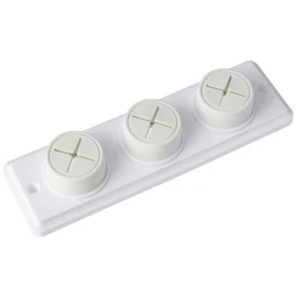 Merriway BH05865 Rubber Push In Triple Towel Cloth Holder Screw Fix - White