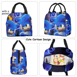 Sonc Lunch Bag, 3d Printed Portable Lunch Box For Girls, Reusable Food Container, Lovely Cartoon Lunchbox, Leakproof Insulated Lunch Bag for School Nursery Travel Picnic Work Travel Beach Camping