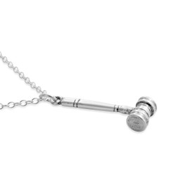 AZAGGI 925 Sterling Silver Judges Gavel Charm Pendant