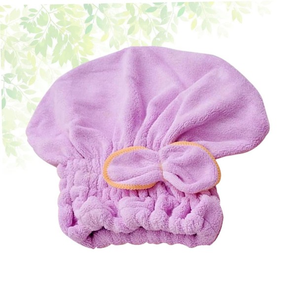minkissy Microfiber Fleece Dry Hair Cap Butterfly Knot Princess Hat