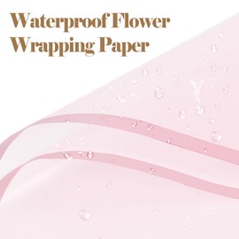 20 Sheets Flower Wrapping Paper - Waterproof Floral Bouquet Wrapping Paper, DIY Craft Packaging, Florist Supplies Packaging for Wedding Birthday Gift, 22.8x22.8 inch (Translucent Light Pink)