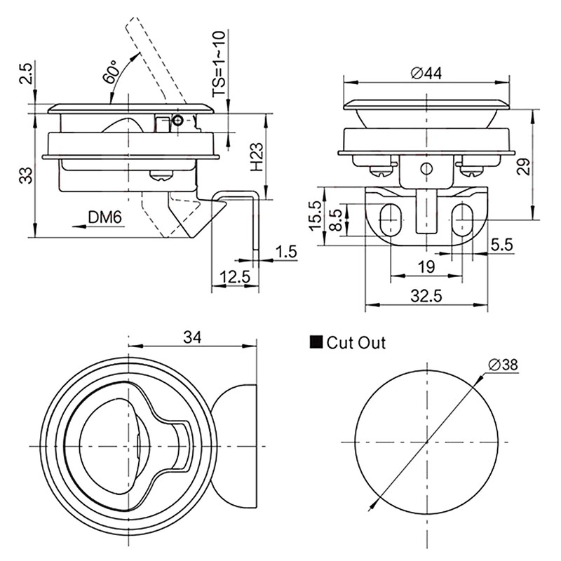 Pull Lock, Latch Flush Hatch Locker, Pull Lift Hatch Latch