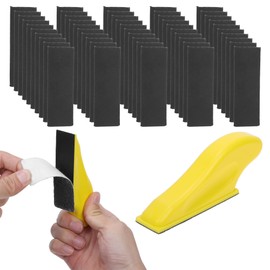 HEROFFIX 51 Pcs Sanding Discs Wet Dry Waterproof Micro Zip Detail Sander Hook & Loop Sandpaper for Woodworking 1.18"x3.54" 600 Grit Black Silicon Carbide