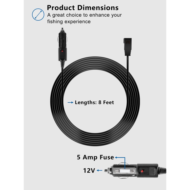 Replacement for Humminbird 720105-1 12V-DC Port Power Cord Compatible with