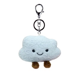 HSYHERE - Llavero de metal con diseño de cara sonriente y nube, diseño de nube feliz para bebés y niñas, Azul, S