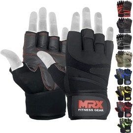 MRX Weightlifting Gloves for Men Workout Gloves Mens Wrist Support Lifting Gloves Male Gym Gloves | Workout Gym Accessories for Men Weight Lifting Fingerless Gym Exercise for Powerlifting