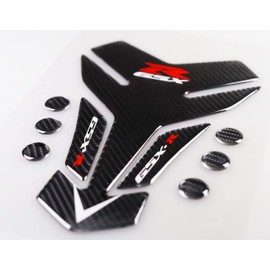 REVSOSTAR Real Carbon Fibre Gas Cap, Tank Pad, Anti Slip sticker,Tank Protector for GSXR 600 750 (2006 2007)