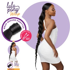Sensationnel Lulu pony wrap hairextensions- 12 high heat synthetic yaki pony tail or up do hair wig piece (SM2/27)