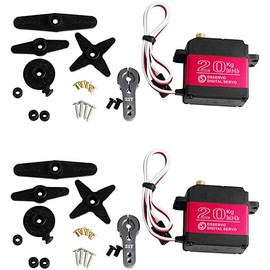 Wishiot RC Digital Servo 20 kg Waterproof Servo Full Metal Gear 270 Degree for DIY Baja Car Crawler Truck RC Robot Arm (Pack of 2)