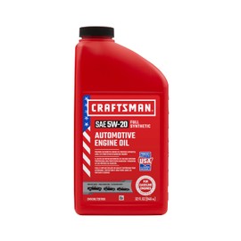 CRAFTSMAN 6 Quart 5W-20 Full Synthetic Oil Change Kit compatible with Dodge Challenger, Charger, Journey 3.6L -In The Kit: 6 Quarts of Oil, 1 Filter, 1 Drain Plug, 1 Oil Change Sticker (CMXOKLT400325)