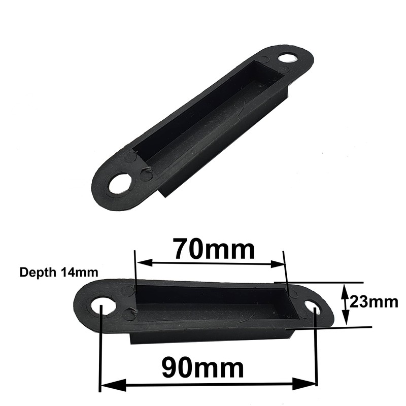 Dust Box for Door Latch Keep Strike Black Plastic 114mm