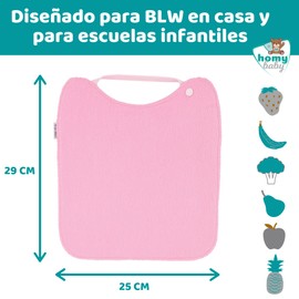 HOMYBABY® Pack of 5 Baby Bibs Waterproof - Terry Bibs with Press Stud - Easy to Put on and Take Off - Ideal for Nursery & Everyday Use