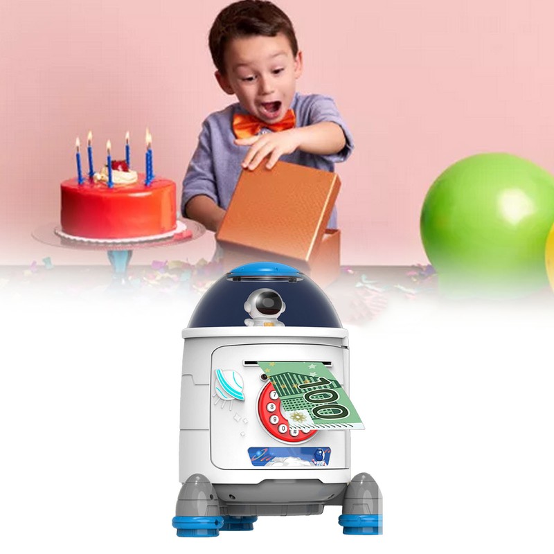 Rocket Piggy Bank Password Cute Coin Bank Intelligent Voice Reminder