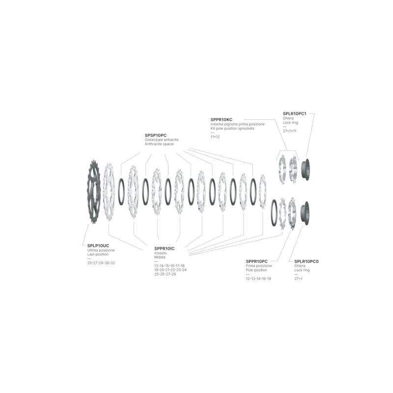 Miche Primato Light 11 Speed Cassette, Campagnolo, 12/32t