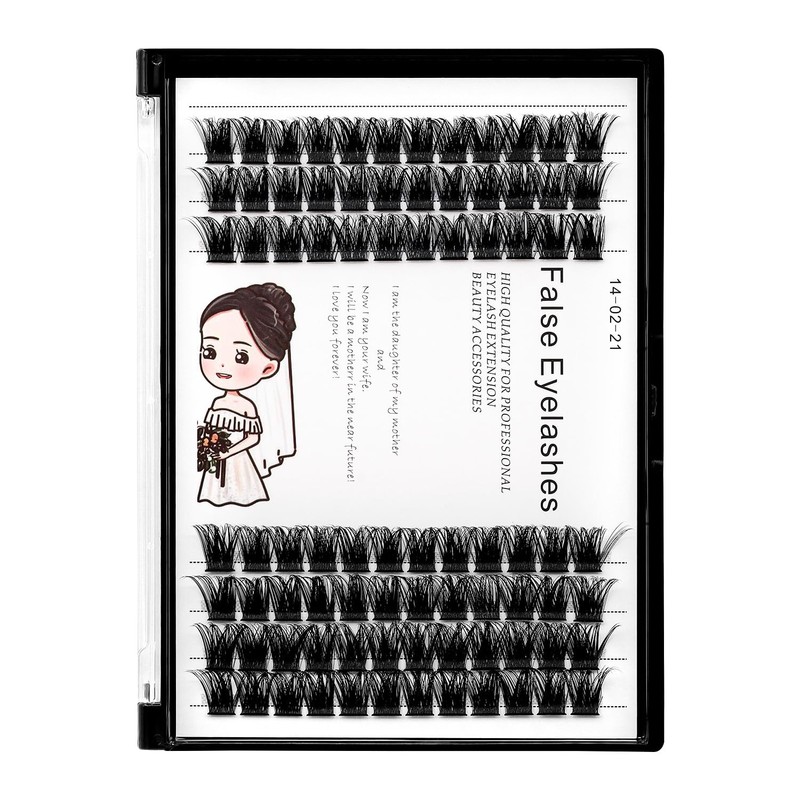 Bodermincer Black/Brown Color Natural Lash Clusters 84pcs Wispy Eyelash Clusters