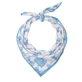 Lucy & Co. Reversible Puffer Dog Vest - Stylish Dog Outfits - Large - White with Blue Bows