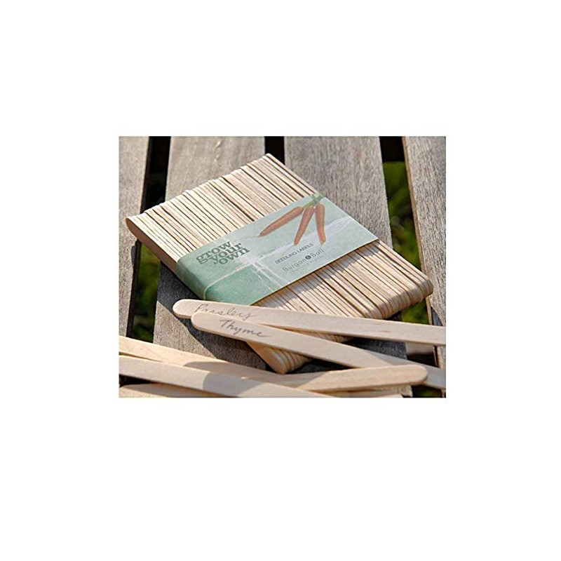 Burgon & Ball GYO/PLAB Wooden Seedling Label 50-Piece Set