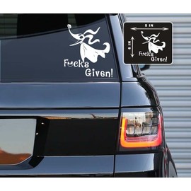 Printbeat Zero F's Given Vinyl Decals Stickers for Cars, Vans, Trucks, and laptops (White 6x5)