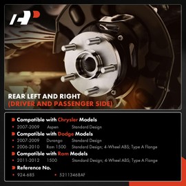 A-Premium Rear Driver and Passenger Side Brake Dust Shield Compatible with Ram, Chrysler and Dodge Models - 1500 2011-2012, Ram 1500 2006-2010, Durango 2007-2009, Aspen 2007-2009, 2-PC Set