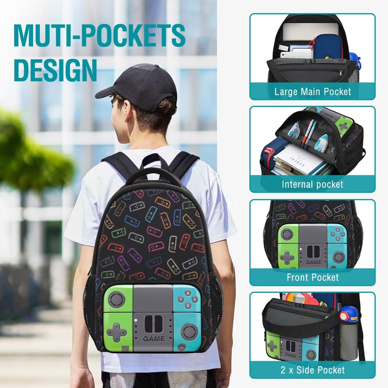 Beaulyn School Backpack For Boys Kids Game School Bag Middle