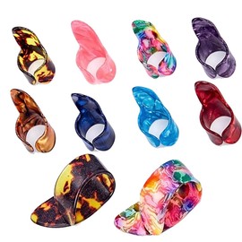 10 Pcs Finger Guitar Picks Set, Including 8 pcs Finger Picks and 2pcs Thumb Picks, Adjustable Bass Guitar Accessories for Guitar Banjos