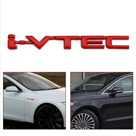 Artudatech 3D Metal i-VTEC Car Trunk Rear Turbo Fender Emblem Badge Decals Stickers