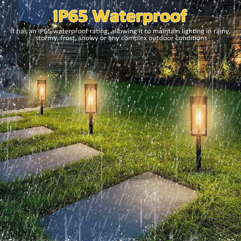 Solar Pathway Lights Waterproof Solar Outdoor Lights with LED Tungsten