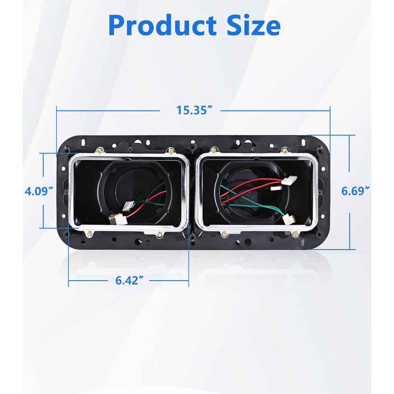YUWUTF Headlight Housing Base with Wire Harness Compatible with Kenworth