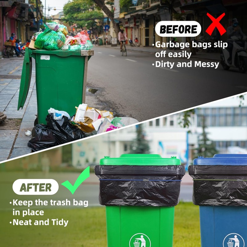 3 Pcs Heavy Duty Trash Can Bands 71 Inch, Durable