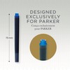 PARKER QUINK Long Fountain Pen Ink Refill Cartridges, Washable Blue,
