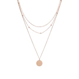 Lobstein & Söhne Emma Women's Necklace Stainless Steel with 18 Carat Gold PVD Plating, Adjustable from 39-44 cm, Simple and Filigree Design with Lobster Clasp Gold, Silver, Rose Gold, Stainless Steel