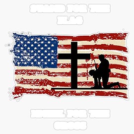 HOF Trading Stand for The Flag Kneel for The Cross Us Veteran Military Vinyl Sticker Waterproof Decal Laptop Wall Window Bumper Sticker 5In, HOF-VETERAN-STICKERS-338