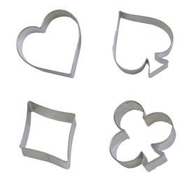 Cookie Cutter,4 Pieces Poker Stainless Steel Cookie Cutters Playing Card Cake Biscuit Decorating Bakeware Tool Diamonds Spade Club Heart Shape