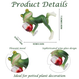 LAIDANLA Miniature Frog Figurines Funny Frog Garden Decor Outdoor Statue Plant Decorations for Garden Lawn Yard Ornament (Drinking Red Wine)