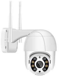Anksono 2MP Outdoor WiFi Surveillance Camera, 350°/90° Swivelling PTZ Outdoor WLAN IP Camera Surveillance Outdoor, WiFi Camera with Automatic Tracking, Night Vision in Colour, 2-Way Audio, IP66