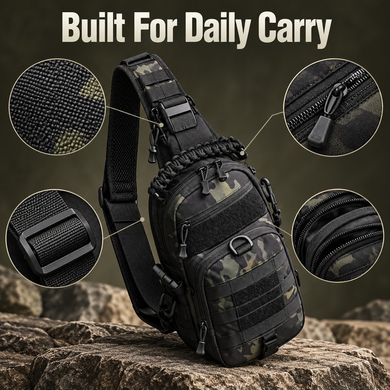 Outdoor Camping Chest Bag – Tactical Sling Backpack with Adjustable