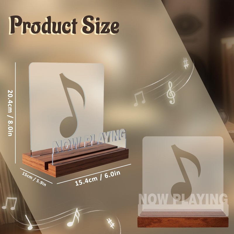 YuanDian Now Playing Record Stand Record Display Wooden Acrylic LED