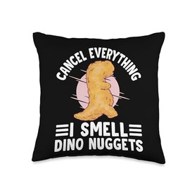 Dinosaur Chicken Nugget Plush Dino Chicken Nugget Lover Throw Pillow