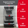 Rubbermaid 48 Gallon Black Action Packer Lockable Latch Indoor and